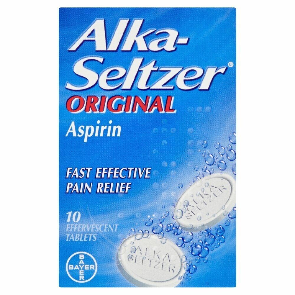 Alka-Seltzer Original - 10 Effervescen Tablets (Pain Relief Migraine,Cold & Flu) - Image 2
