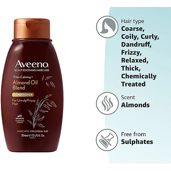Aveeno Frizz-Calming+ Almond Oil Blend Conditioner - 354ml - Image 2