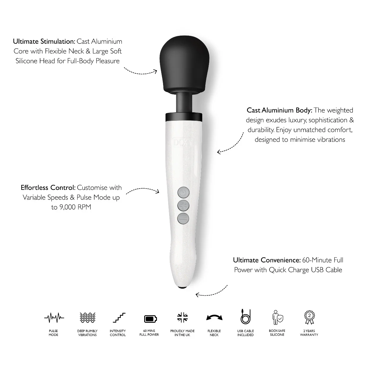 Doxy Die Cast Rechargeable - Stardust White - Image 2