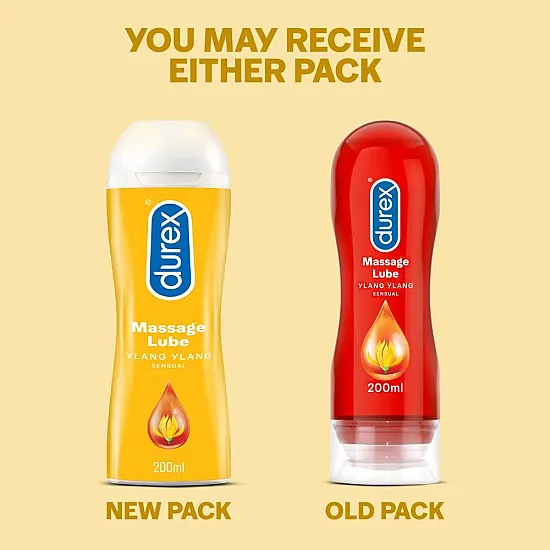 Durex Massage Lube 2-In-1 Sensual Lube Gel Water Based With Ylang Ylang - 200ml - Image 2