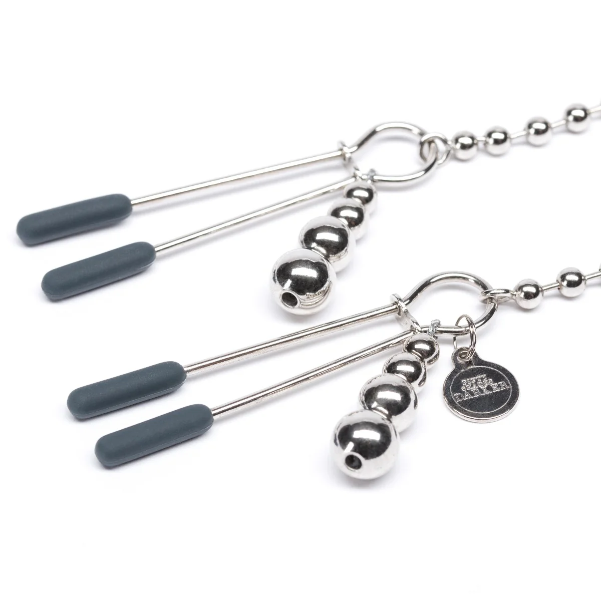 Fifty Shades Darker At My Mercy Beaded Chain Nipple Clamps - Image 2