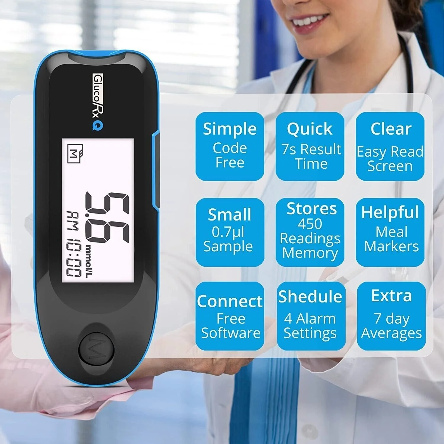 GlucoRx Q Blood Glucose Monitoring System - Image 2
