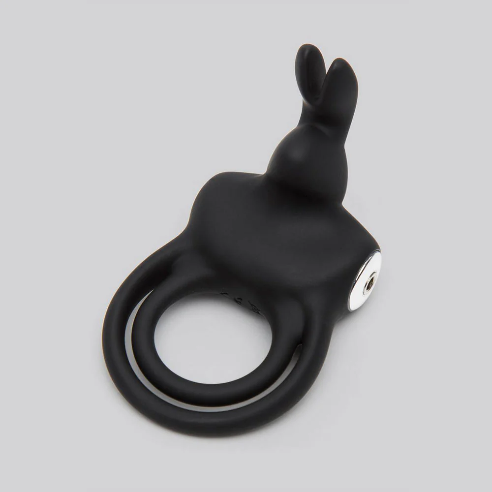 Happy Rabbit Couples Stimulating USB Rechargeable Rabbit Love Ring Black - Image 4
