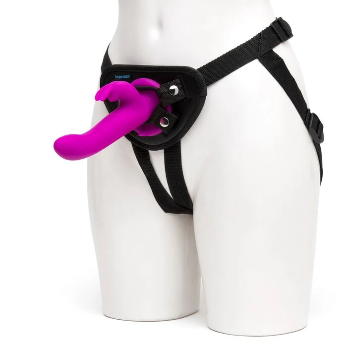 Happy Rabbit Vibrating Strap On Harness Set Purple - Image 3
