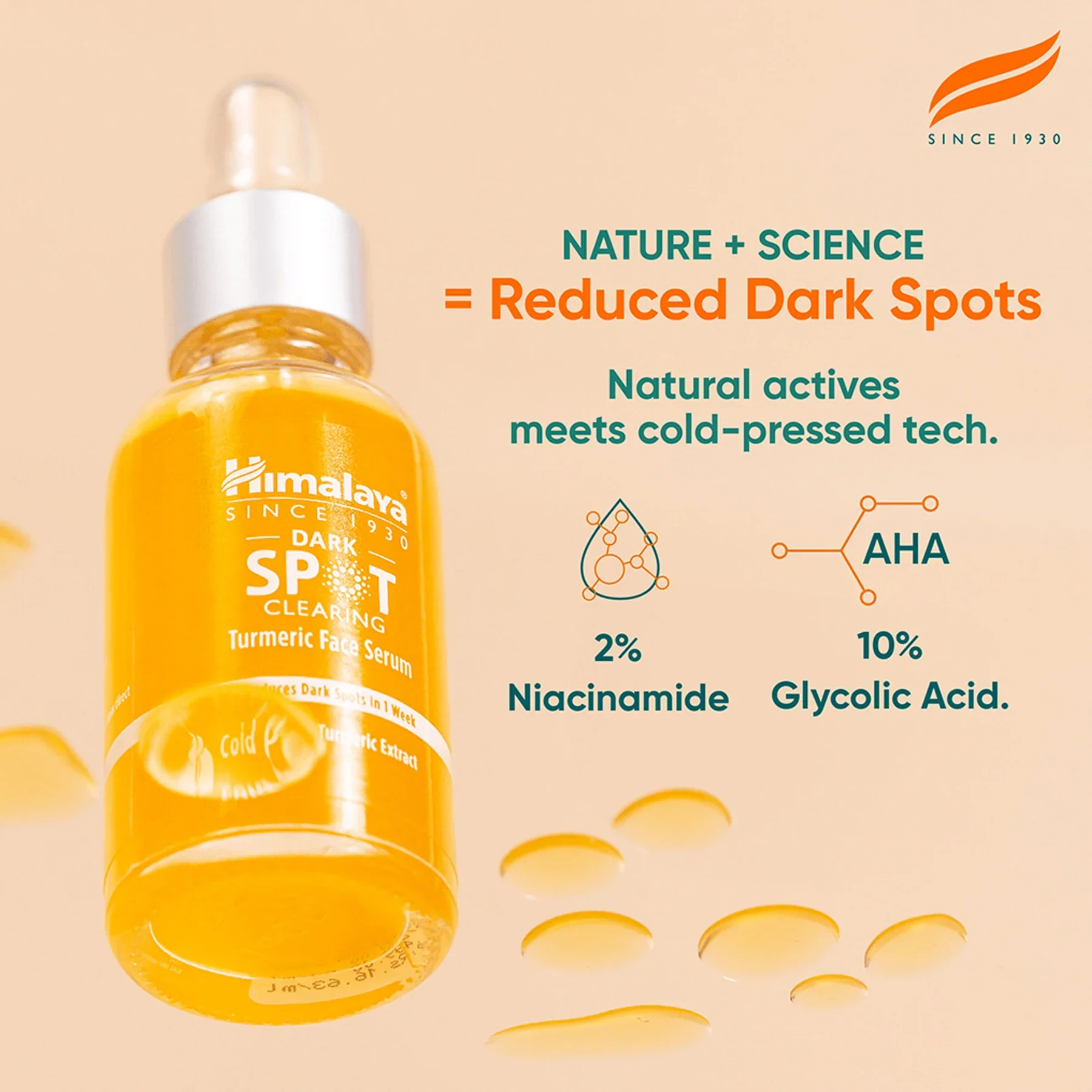 Himalaya Dark Spot Clearing Turmeric Face Serum 10% Glycolic Acid 30ml - Image 5