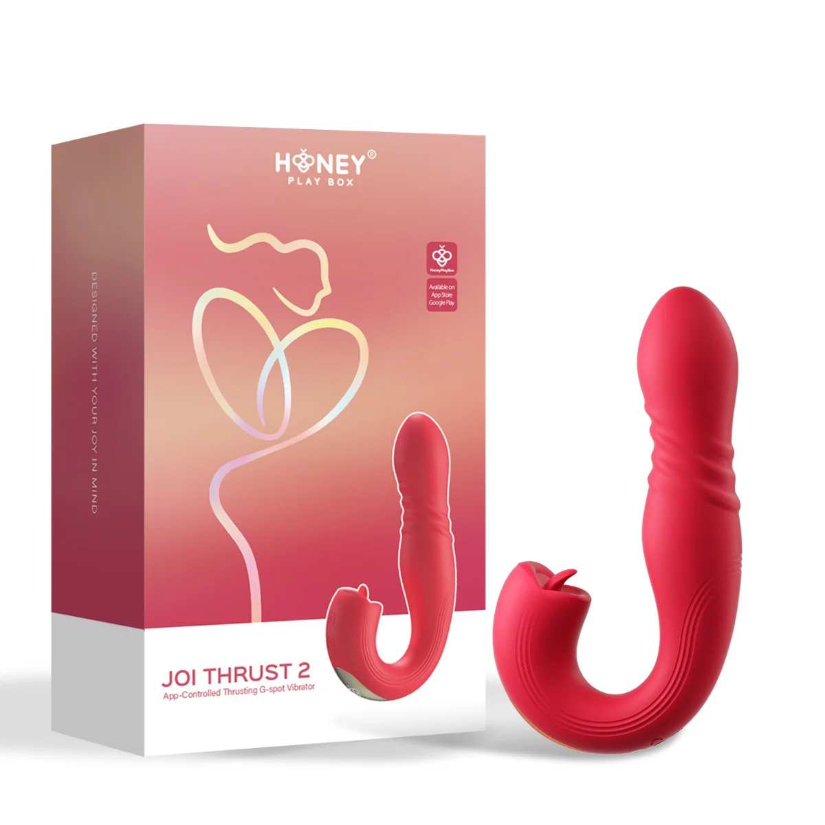 Honey Play Box - Joi Thrust 2 - Thrusting G Spot Vibrator & Tongue Clit Licker (App Controlled, Pressure Sensing) - Image 4