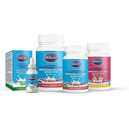 Milkaid Lactase Enzyme Chewable Tablets for Lactose Intolerance Relief - Image 2