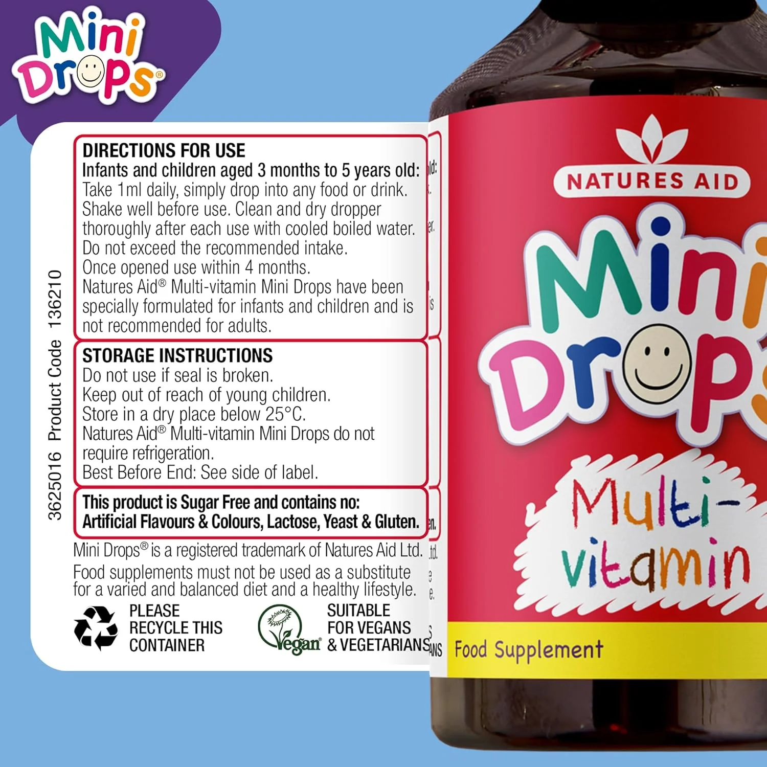 Natures Aid Children's Multi-vitamin Mini Drops 50ml - Image 3