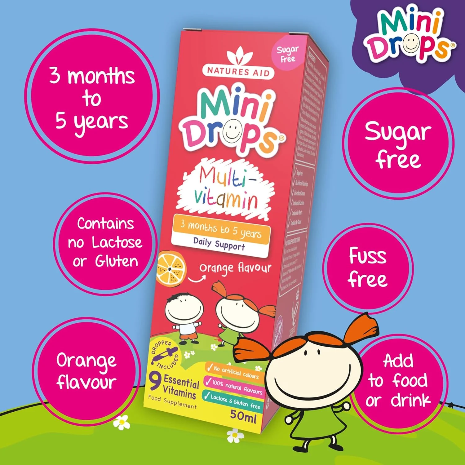 Natures Aid Children's Multi-vitamin Mini Drops 50ml - Image 5