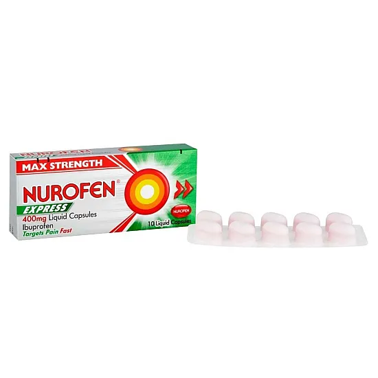 Nurofen Express Max Strength 400mg Liquid Capsules - 10 Capsules