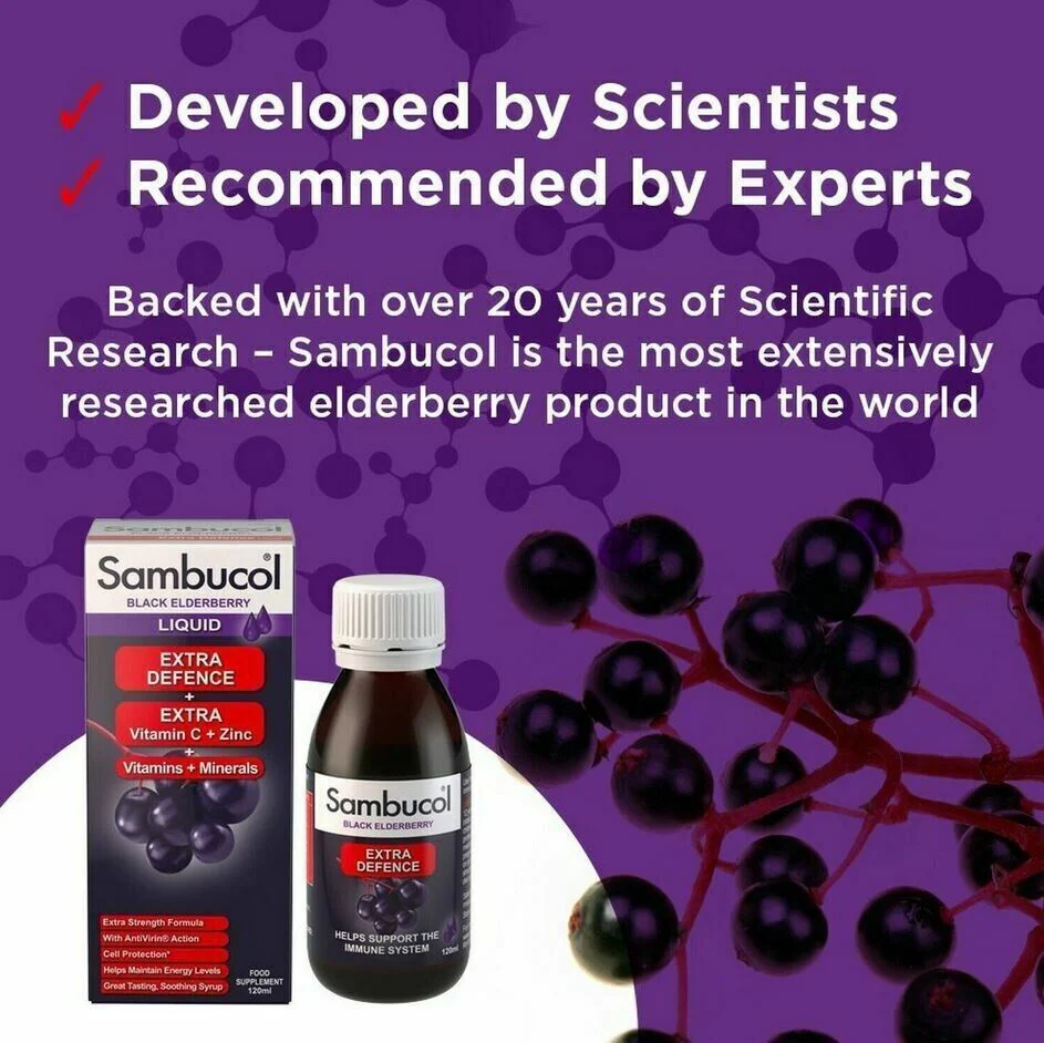 Sambucol Extra Defence | Vitamin C Black Elderberry Liquid-120ml - Image 4