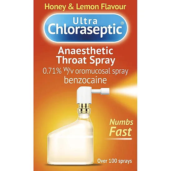Ultra Chloraseptic Anaesthetic Throat Spray Honey & Lemon – 15ml - Image 2