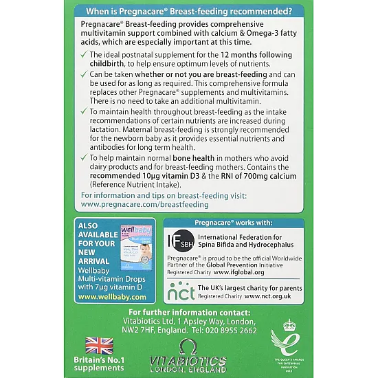 Vitabiotics Pregnacare Breast-Feeding Dual Pack - 84 Tablets/Capsules - Image 2