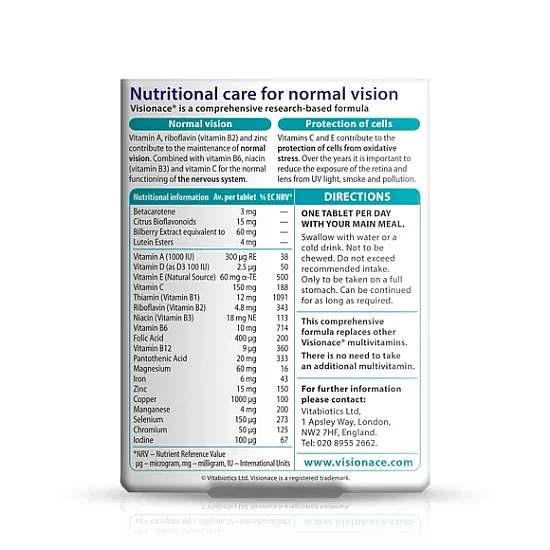 Vitabiotics Visionace Original - 30 Tablets - Image 2